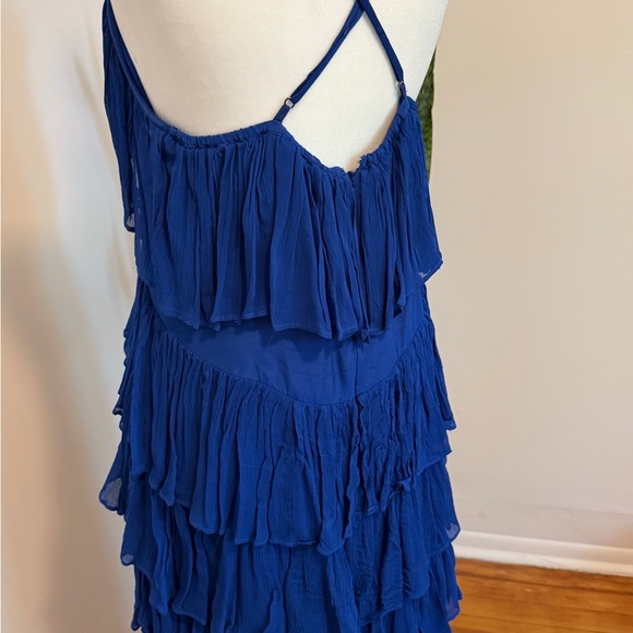 Anthropologie | Royal Blue High-Low Ruffle Dress - Picture 5 of 10